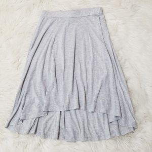 Gray Knit Skirt hi low hem knit skirt